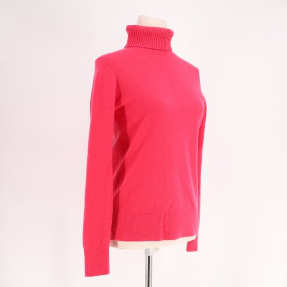 LANDS' END 100% Cashmere Turtleneck Sweater Hot Pink Size XS (2-4) - Picture 2 of 7